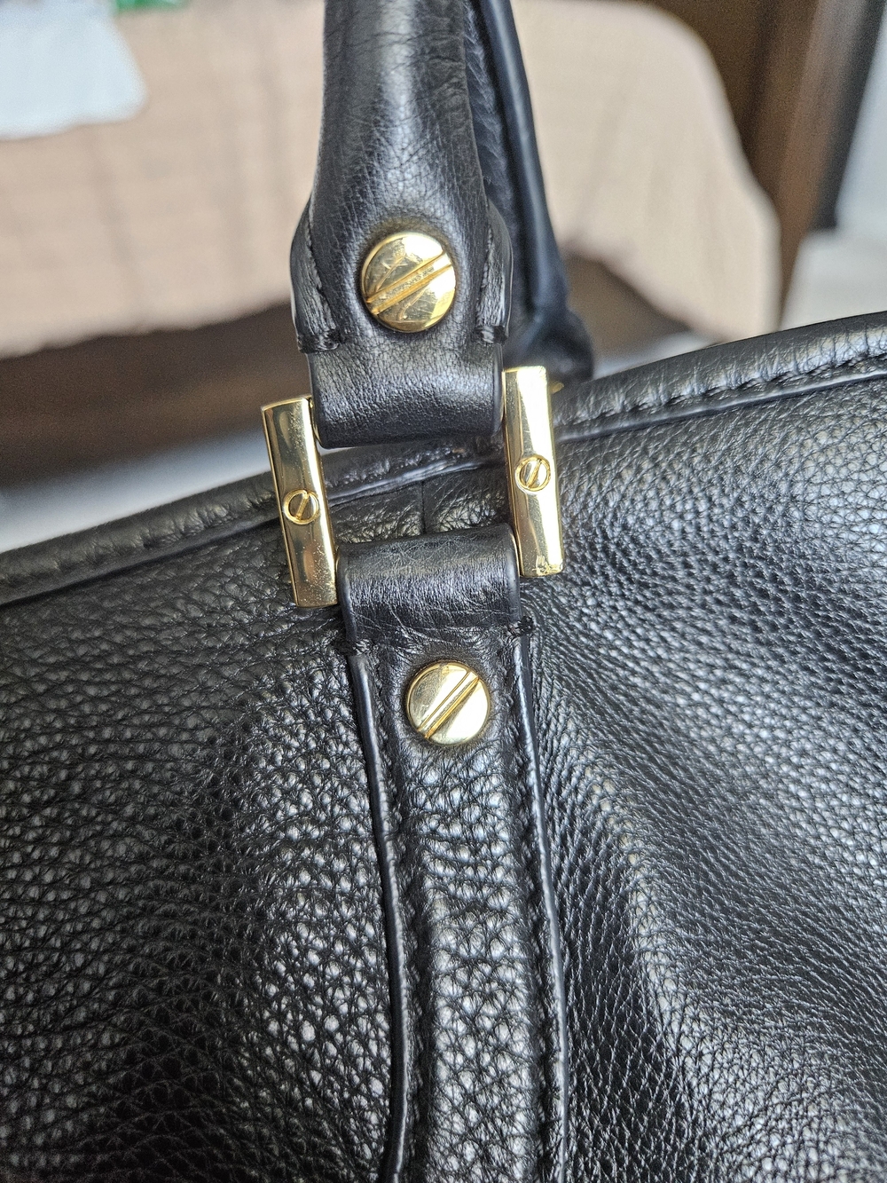 Tory Burch Black Leather Satchel with Gold Logo 13l X 10w - Picture 14 of 16
